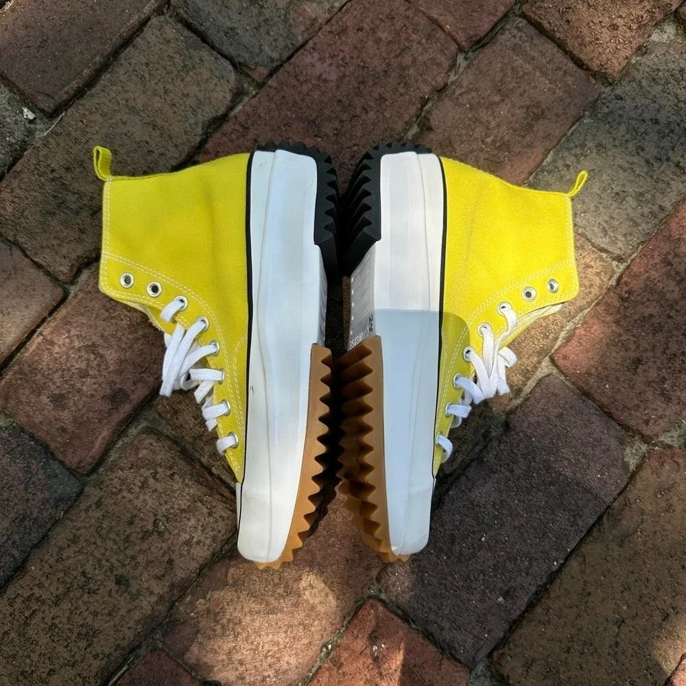 Converse Run Star Hike High Platform yellow shoes Size mens 9 - Picture 3 of 8